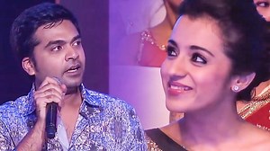 Trisha Enjoying Simbu's Extreme Comedy After Receiving Award On Behalf Of Dhanush | SIIMA