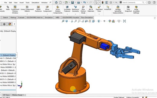 Solidworks 画三维机械手臂