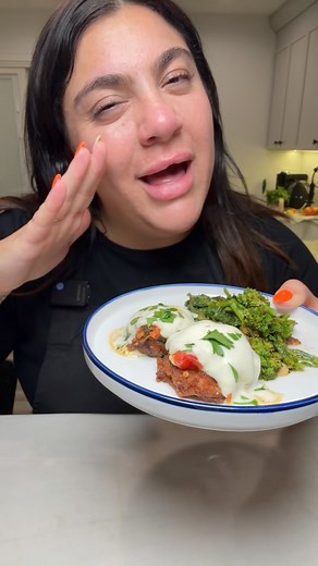 Tiktok #live TV season 3 episode 1 recap👀 40k people in the room at one point, what a great time. Thank you for joining 😭❤️🙏 Shrimp parm / marinara sauce / broccoli rabe #explore #mukbang #explorepage | Leah’s Cucina