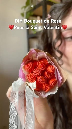 Tutoriel bouquet de rose en papier 🌹♥️ #saintvalentin #cadeau #valentinesdaygift #origami