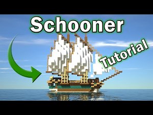 Minecraft Tutorial: How to Make a Boat/Ship (Schooner)