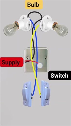 Two Bulbs and Two Switches Connection | Simple Parallel Wiring Guide #electrical