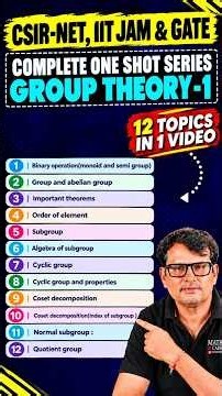 CSIR NET & IIT JAM | Group Theory - 1 Complete One Shot Series | 12 Topics in 1 Video