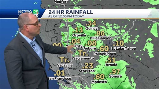 What are Northern California's rain totals and snow totals on Thursday?