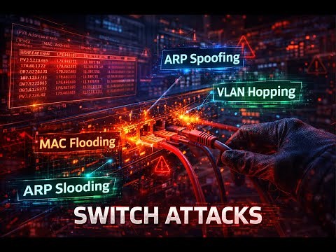 Switch Attacks Explained: MAC Flooding, ARP Spoofing, VLAN Hopping & More