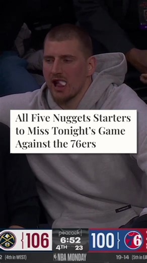 The Nuggets beat the 76ers with none of their starters thanks to a coaching error #nba #basketball #nuggets #76ers #joelembiid