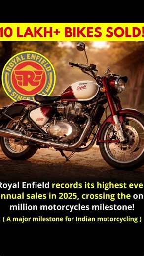 Riding into history with power and legacy 🏍️🔥Royal Enfield crosses 10 lakh+sales in 202#RoyalEnfield