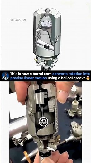 Barrel Cam Turns Rotation into Perfect Linear Motion Using a Helical Groove🤯⚙️