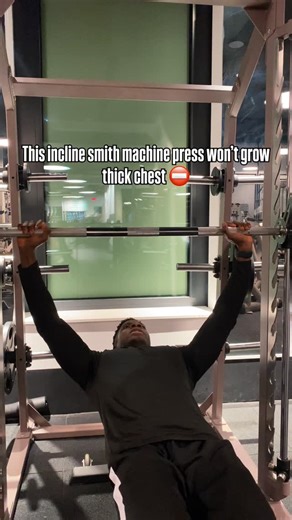 When doing incline smith machine chest presses use your thumbs to determine your grip width for better chest development forget about going wide Follow for daily fitness tips #chestworkout | Lucky Egwabor