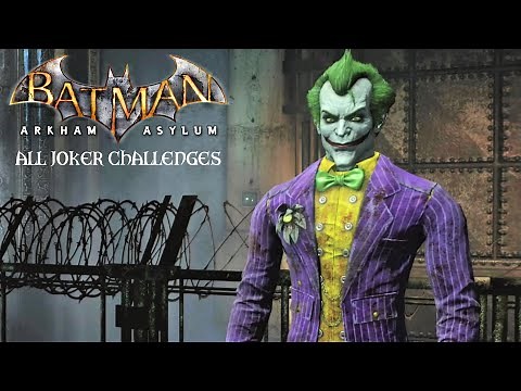 Batman Return to Arkham Asylum - All Joker Challenges (4K 60FPS)