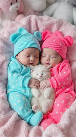 1.2M views · 15K reactions | Twin babies + one tiny kitten = pure heart-melting magic  #baby #cute #fyp #funny #twinbabies #twinbaby #funnybabyvideo #funnybabyvideos #viralvideoシ #babies #love #funnyvideos #FunnyBabyVideo #cutebaby #babysleep | Nova Arclight | Facebook