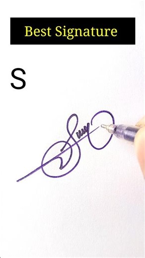 How to make stylish signature of letter S #howtosign #handwriting #signature