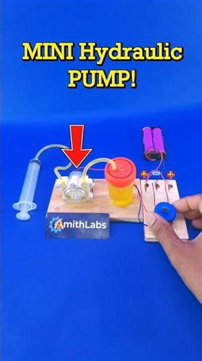 DIY Mini Hydraulic System in Action! #diycrafts #dcmotor