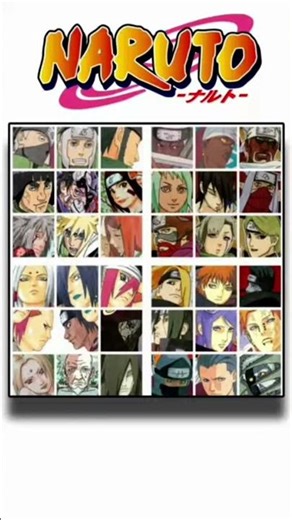 "Naruto Anime Character Grid"