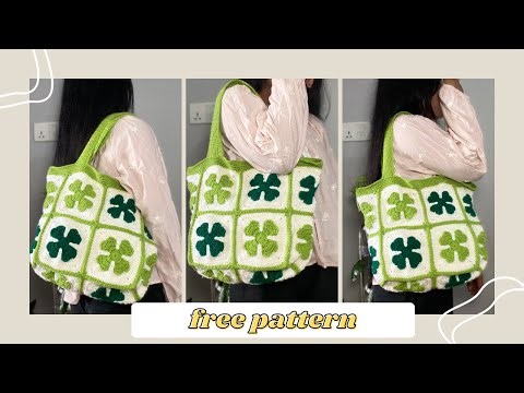 Crochet Four-Leaf Clover Bag 🌿 | Beginner-Friendly DIY Tutorial #crochet