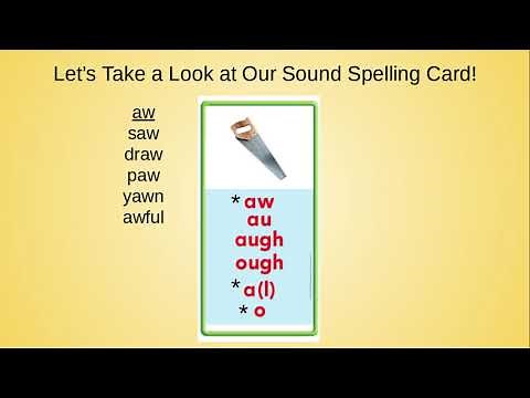 Spelling Words Phonics: aw, al, o