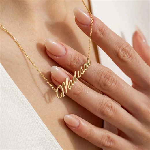 Personalized Name Necklace - Custom Stainless Steel Gold Nameplate, Fashion Jewelry, Engagement Gift for Her - Etsy