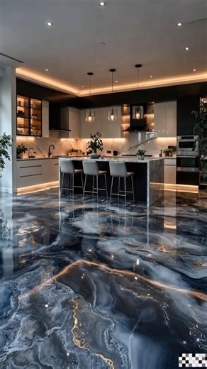 Insane Epoxy Kitchen Transformation 😱 From Dust to Luxury Marble Floor ✨ #shorts #shortsfeed #flud
