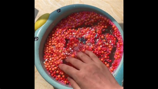 Watery Soft Slime With Beads ASMR