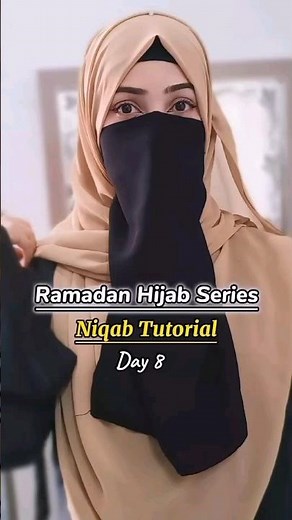 Day 8| Hijab Style With Nose piece niqab tutorial | #hijab #hijabstyle #niqab #shorts #shortvideo