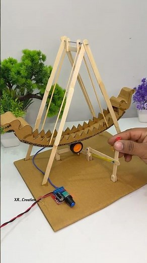Cardboard dragon jhula with Dcmotor #schoolproject #dcmotor #tech #youtubeshorts #motor