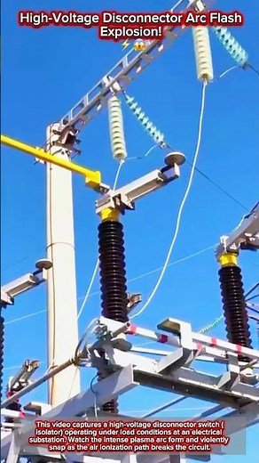 High-Voltage Disconnector Arc Flash Explosion! ⚡😱 #shorts