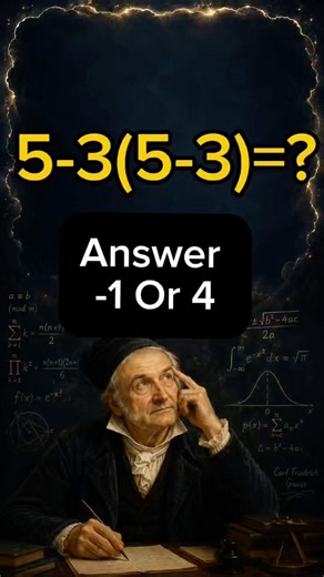 5−3(5−3) = −1 or 4? | BODMAS Rule Explained Step by Step #maths #shorts #bodmas #education
