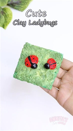DIY Cute Clay Ladybugs Couple 🐞🐞 #diy #ladybug #clayart #miniature #kidscrafts #shorts #viralshorts