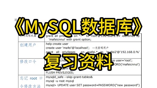 《MySQL数据库》复习笔记 知识点总结 名词解释 试题题库