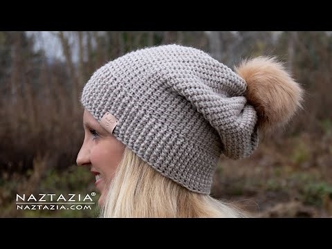 HOW to CROCHET EASY SLOUCHY HAT - Tunisian Crochet Beanie