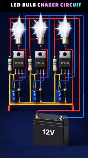 Running LED Chaser Circuit 12V DC