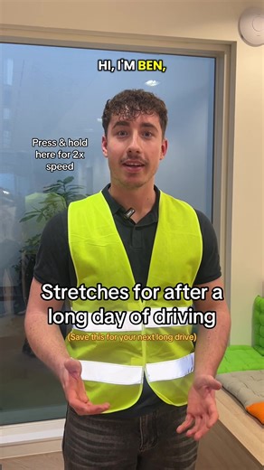 Save this video for your next drive👇 If you're driving all day, your body feels it. Tight shoulders, stiff legs, sore lower back? These stretches are made for you 🕺 Do them once you're parked up and off the clock. Takes just a few minutes. Quick, simple, and your future self will ✨thank you✨. What’s your go-to tip for staying healthy on long trips? Drop it in the comments 🤠 #courierlife #stretches #health #wellness #longdrive