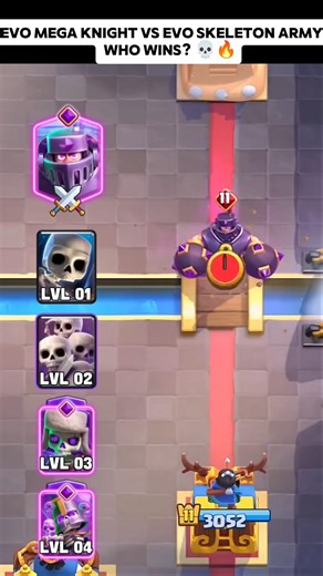 EVO Mega Knight vs EVO Skeleton Army… WHO WINS? 💀🔥#clashroyale