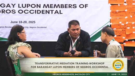 7.6K views · 46 reactions | WATCH. TRANSFORMATIVE MEDIATION TRAINING-WORKSHOP FOR BARANGAY LUPON MEMBERS OF NEGROS OCCIDENTAL #AbanseNegrense #TransformativeMediation | Negros Occidental Provincial Government | Facebook