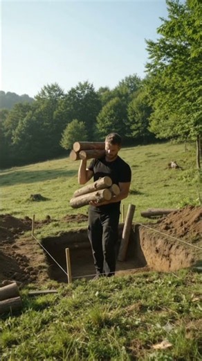 How I Made an Underground Root Cellar Bunker! 🌲🪵🔥