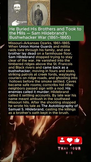He Buried His Brothers and Took to the Hills — Sam Hildebrand’s Bushwhacker War (1861–1865)