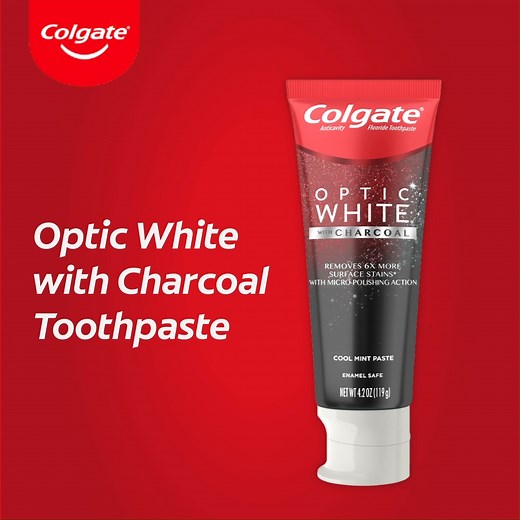 1.4K views · 115 reactions | We understood the assignment.  Colgate Optic White Charcoal Toothpaste removes 6x more surface stains, for a brighter and whiter # smile #charcoal #charcoaltoothpaste Stripes are cool and there’s more: https://www.colgate.com/en-us/whitening-hub/products/ow-charcoal | Colgate | Facebook