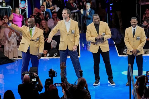 2025 Pro Football Hall of Fame enshrinement: Jared Allen, Sterling Sharpe, Eric Allen, Antonio Gates express gratitude to those who lifted them