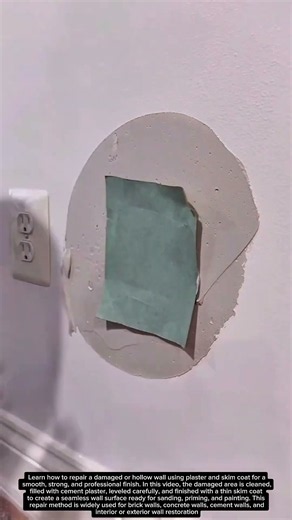 How to Repair a Hole in a Wall with Plaster and Skim Coat | Smooth Wall Restoration Technique