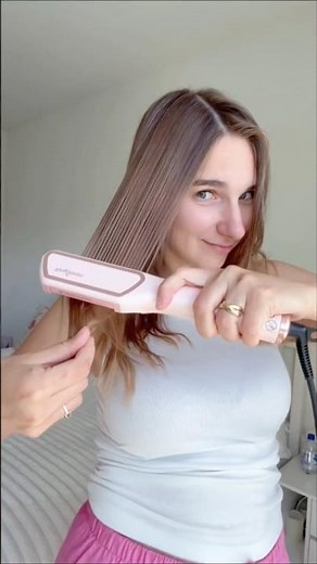 Watch me straighten my hair with a straightening brush by King Steam