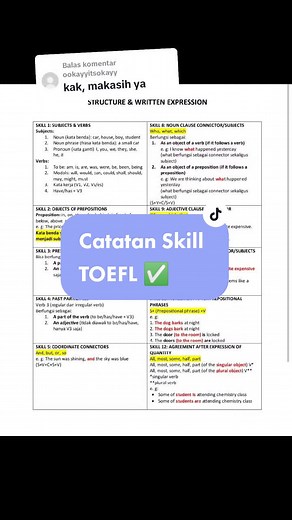 Membalas @ookayyitsokayy #toefl #catatantoefl #toeflitp #toeflonline #belajartoefl #soaltoefl