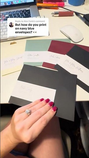 Navy blue invitations - HOW to address them??