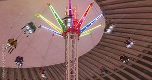 Chain Carousel Tower Ride Fun Fair in Exhibition Hall