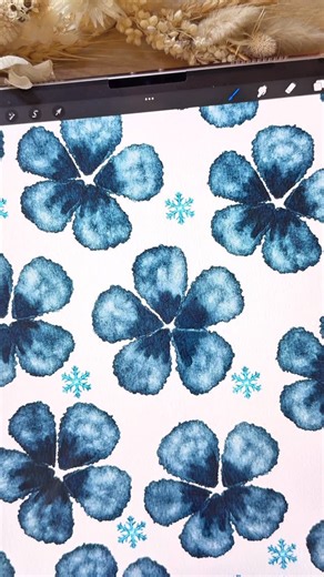 Brush with Bree | Procreate Brushes & Digital Art on Instagram: "Learn how to draw an easy winter flower on procreate with the quick and easy beginner digital art procreate tutorial 🌺💙❄️ Watch me draw an easy flower using our realistic watercolour brushes set for procreate which are perfect for digital artists, procreate beginners, and those looking for professional, realistic brushes, natural watercolor texture, and easy digital drawing for your ipad. What im using: 🎨 the watercolour brushes