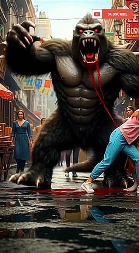 Giant Monster Attack in the City | Epic Warrior vs Gorilla #spiritualart #ytshorts #viral