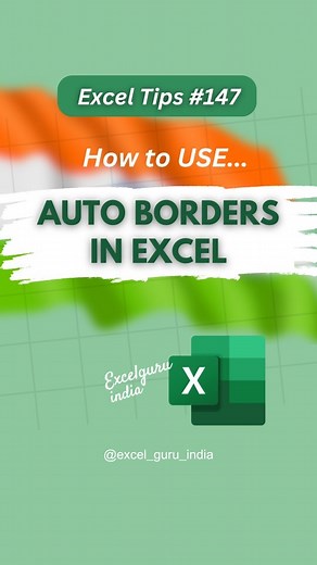 Peer Irfan Ahmed | Excel Guru 🇮🇳 India on Instagram: "How to Auto Borders in Excel 😘 Learn how to apply borders instantly with Conditional Formatting no manual work needed . . . . #excel #excelhacks #exceltips #excel_guru_india"
