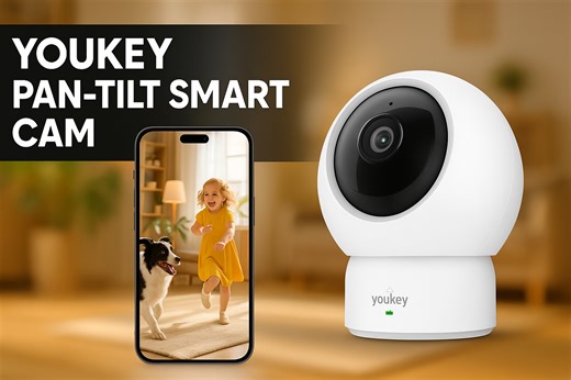 Watch Youkey Indoor Wi-Fi Security Camera, 360 Pan/Tilt, Motion Alerts, 2-Way Audio, Night Vision on Amazon Live