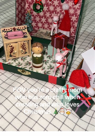 Two Elf dollhouses to go please 🙋🏼‍♀️ I loved making these Christmas dollhouses for my girls! My 5 year old requested her elf have pink hair so that was fun to add to the Christmas vibe! Making Christmas gifts and decor this year had been going SO well and this is such a fun piece of decor/play to add to our home 🤍 #christmascraft #christmasdiy #handmadetoys #handmadechristmas