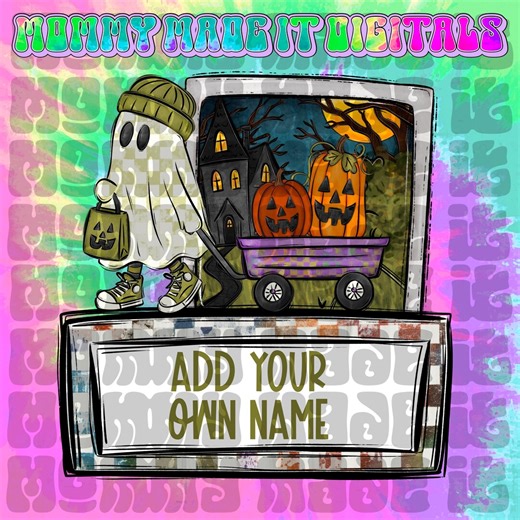 Halloween Ghost Name Plate PNG, Spooky Kids Design (digital Download) - Etsy