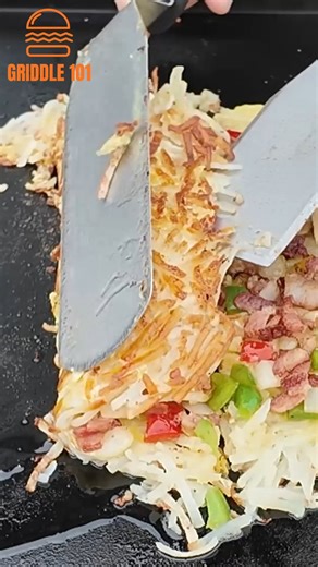 Give the Hashbrown omelet a try on your Blackstone. | Johnny Brunet's Griddle 101